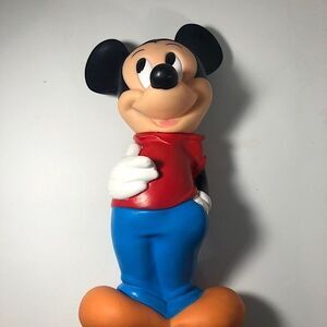 1970's DISNEY Mickey Mouse Bank by Illco,Excellent with slight wear,w/stopper